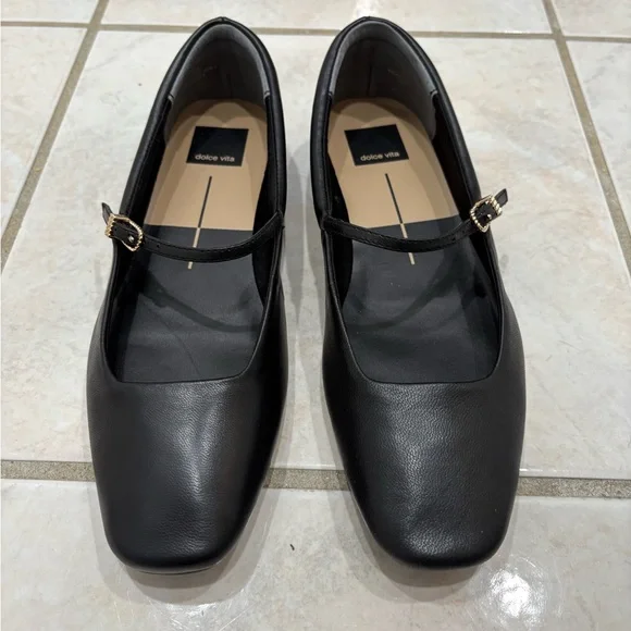 Dolce Vita Aileen black leather Mary Jane flats - Picture 5 of 9